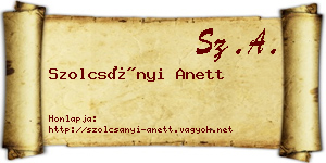 Szolcsányi Anett névjegykártya