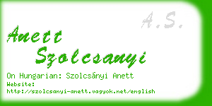 anett szolcsanyi business card