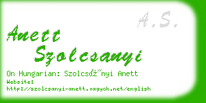 anett szolcsanyi business card
